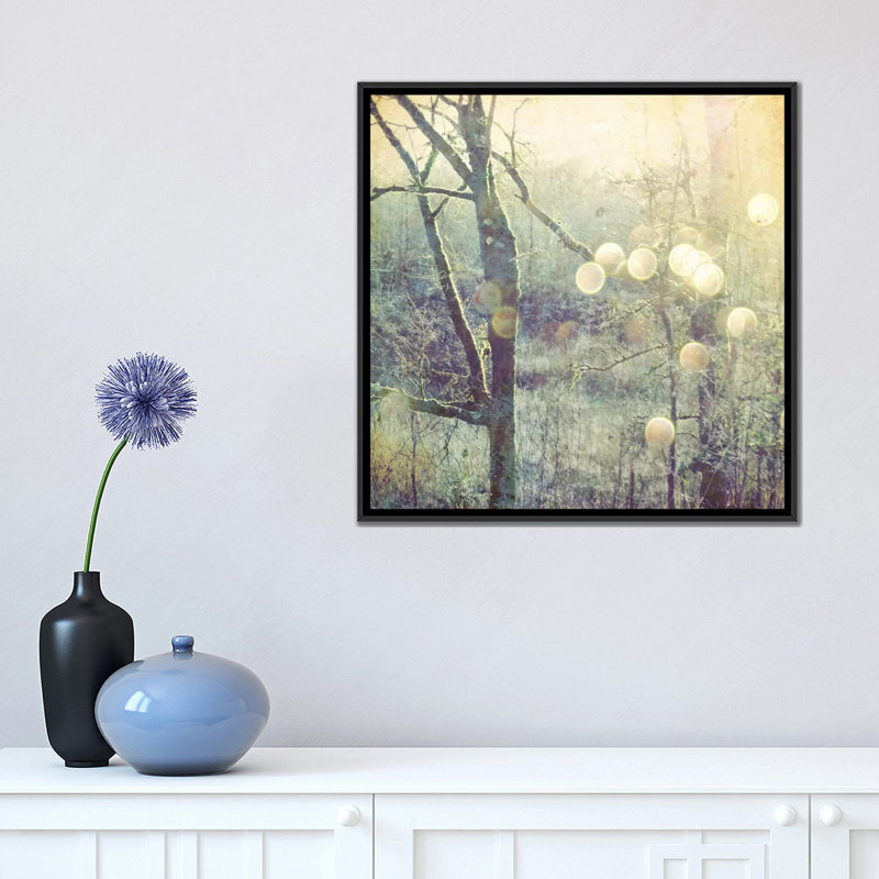 « into the mystic », impression sur toile, H 18 po x l 18 po x P 1,5 po, Toile avec cadre noir, Pas de tapis