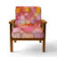 Chaise rembourrée à motif géométrique abstrait-385262648