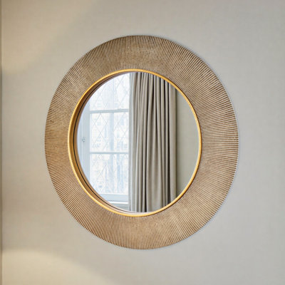 Aubry Round Ribbed Mirror Bevelled