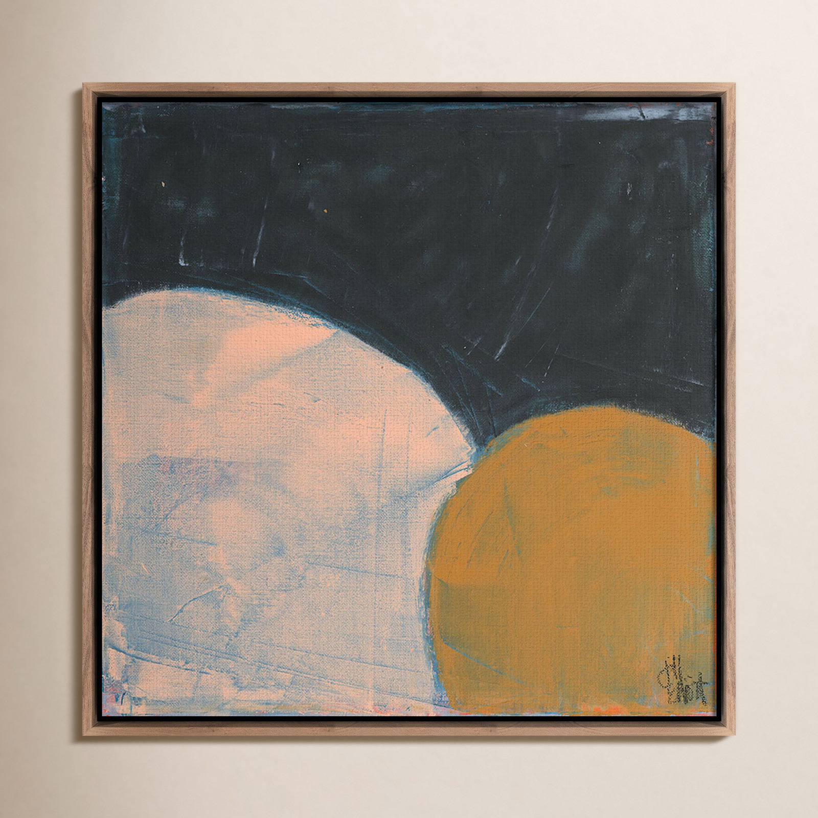 Sometimes Still by Jill Elliott, Dark Brown Canvas, 32" H x 32" W