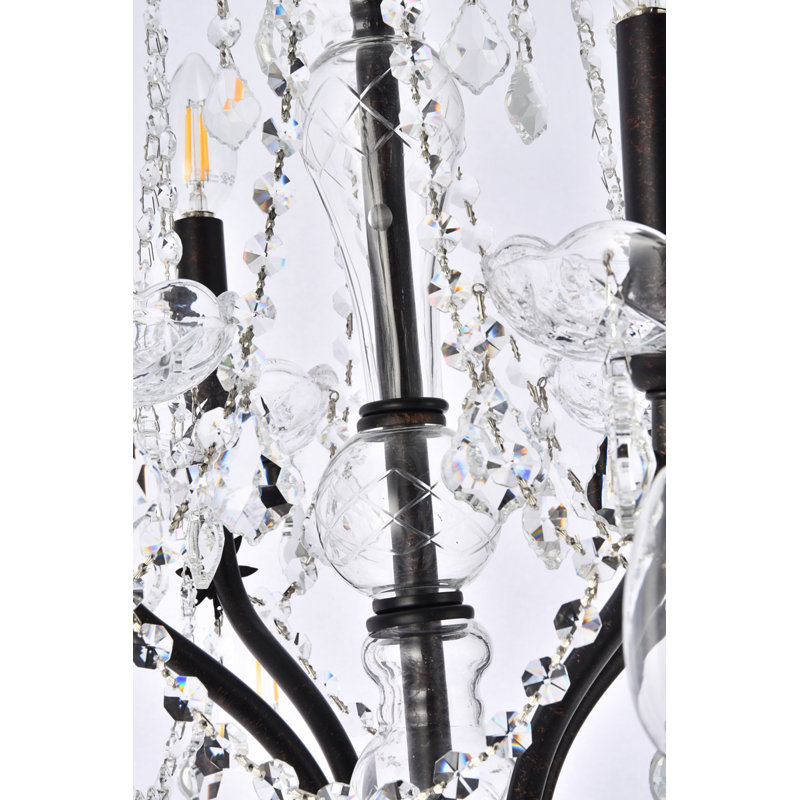 Lustre à 24 lumières de style bougie Dagmar, 49" H x 36" W x 36" D, Coupe royale, Bronze foncé