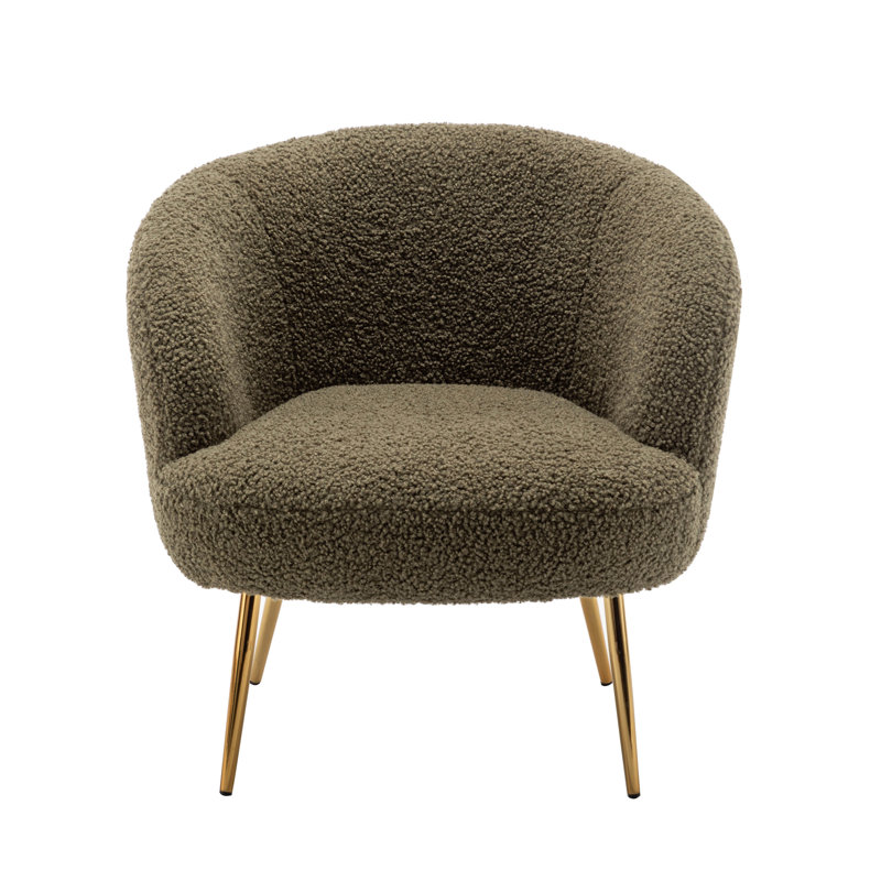 Fauteuil demi-tonneau Socorro Teddy, Vert mousse