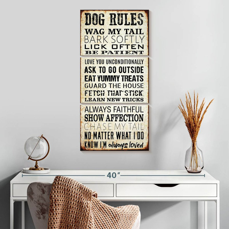 Dog Rules, 32" H x 15" W