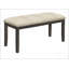 Banc, 44 po rectangulaire, salle à manger, vestibule, cuisine, couloir, rembourré, bois, tissu crème, bois massif, transitionnel