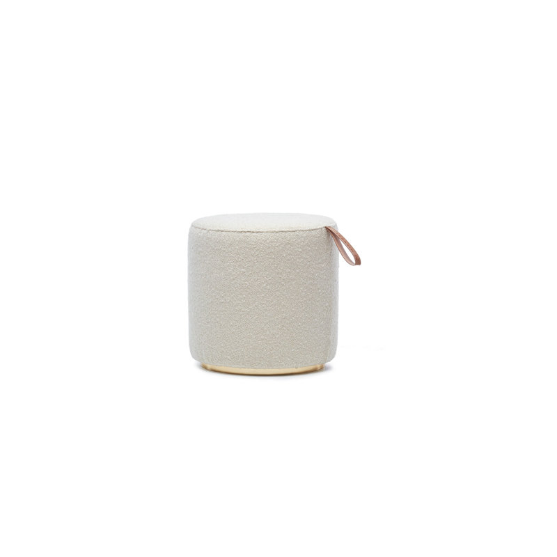 Carragan 40cm Wide Tufted Solid Colour Pouffe Ottoman, Cream
