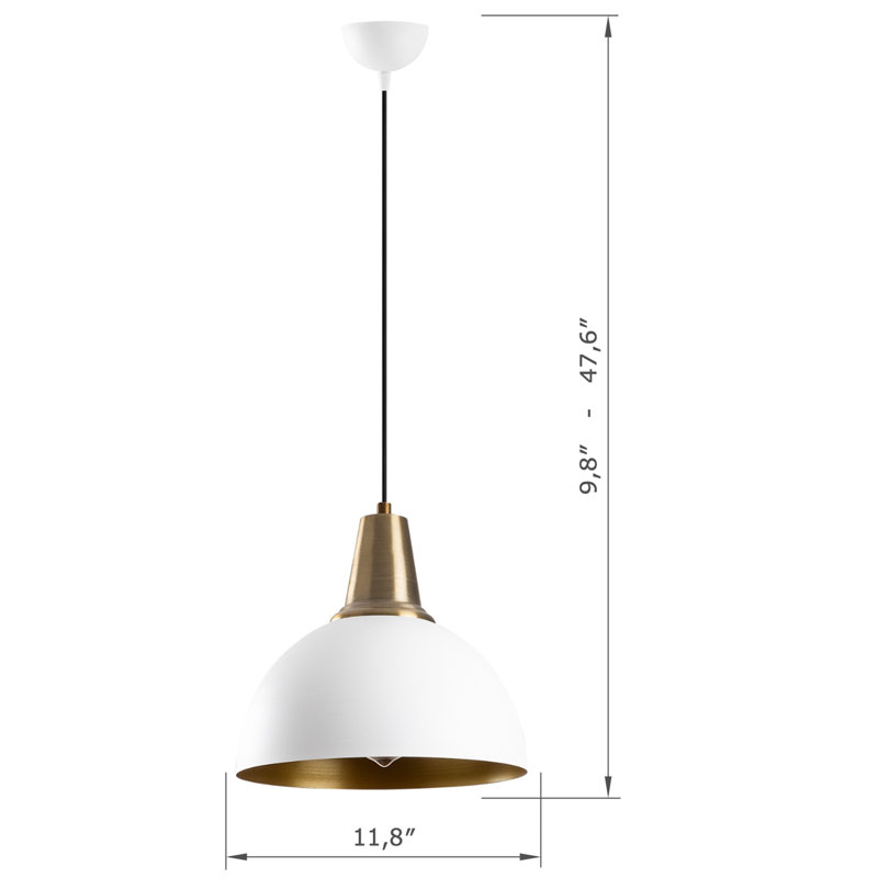 Metal Body Adjustable Height Single Pendant