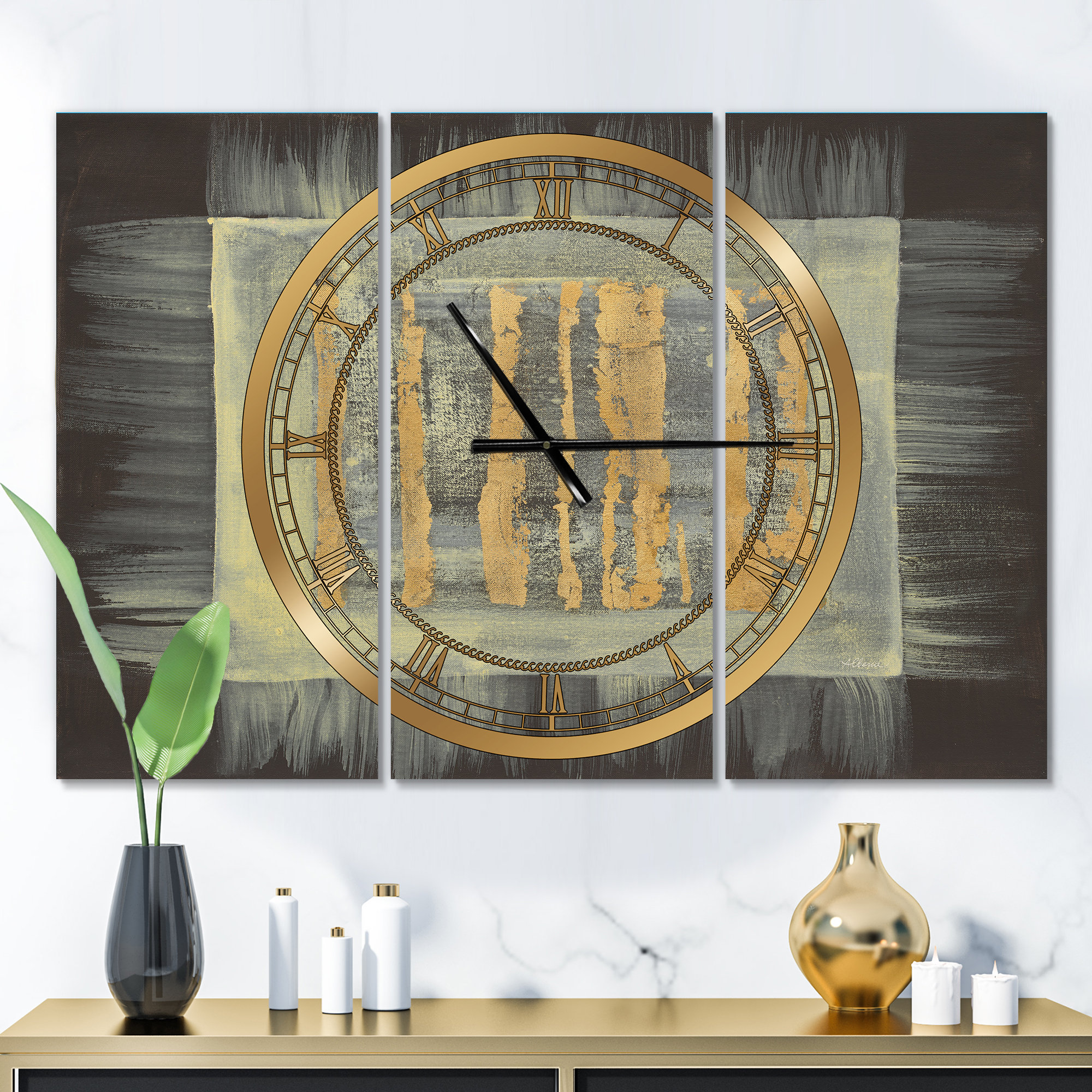 East Urban Home Galm Abstract II - Modern wall clock | Wayfair