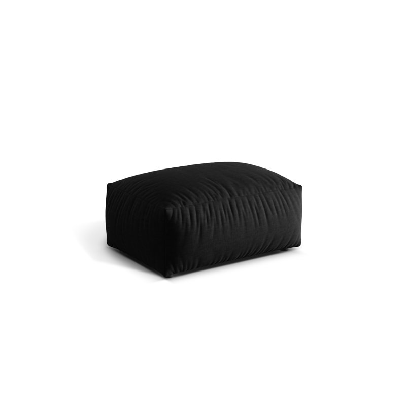 Carlens 65cm Wide Solid Colour Pouffe Ottoman, Black