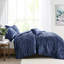 Édredon en velours bleu marine pour lit double / grand lit, grand, doux et élégant de luxe bleu marine, courtepointe, chaud