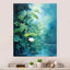 «Blue and White Tropical Plants Mirage 4 - Jungle», art mural en métal