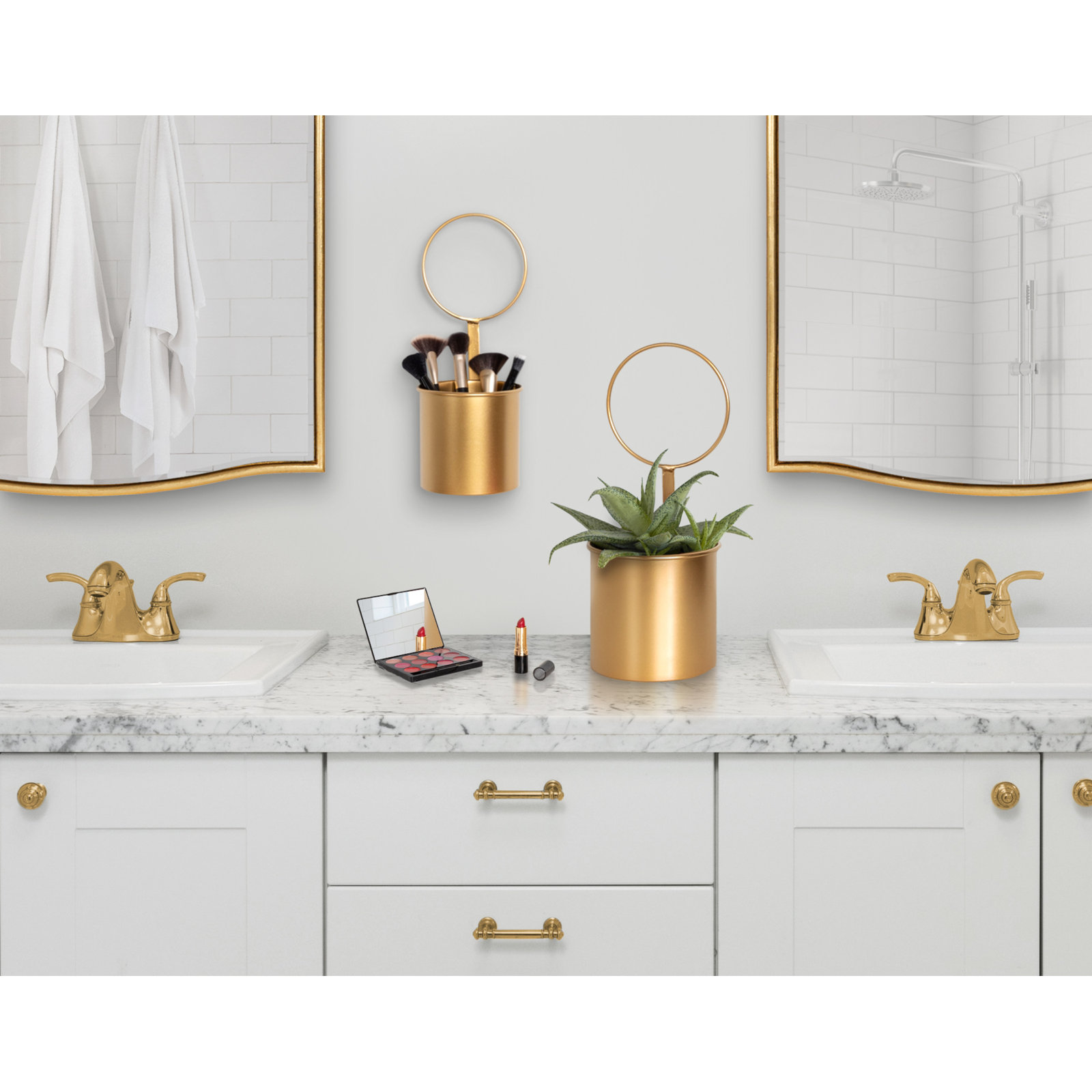Casey 6" Wall Planter, Gold