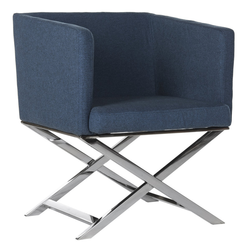Cayce Upholstered Armchair, Navy Fabric