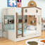 Lit superposé en bois avec lit gigogne et tablettes de rangement, échelle-1347652759-1347652746