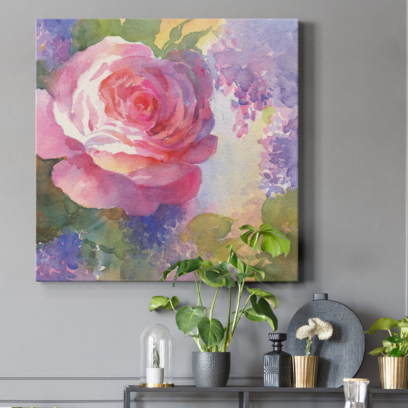 Margot's Rose I - Reproduction d'art sur toile tendue, H 24 po x l 24 po x P 1 po