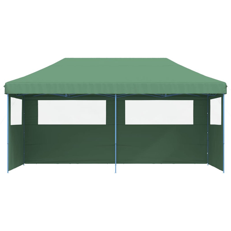 Vidaxl Foldable Party Tent Pop-Up With 3 Sidewalls, Green, Blue, 315cm H x 580cm W x 292cm D