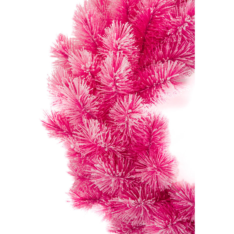 Faux Pine 26'' Wreath, Pink