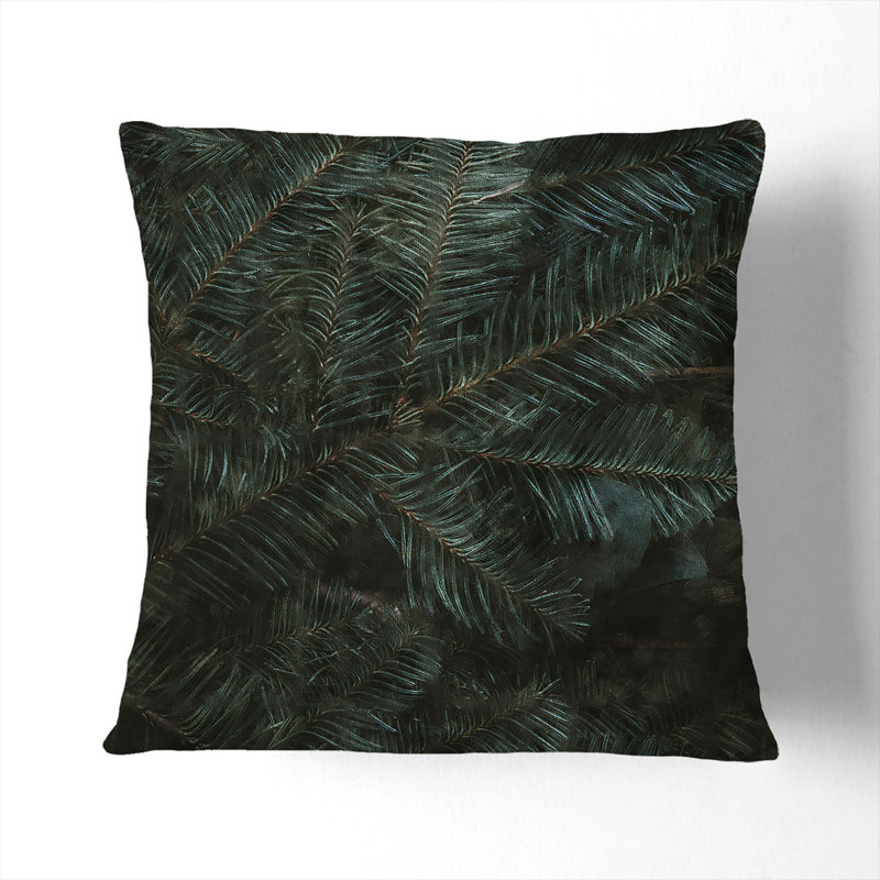 Leaf Layers Painting Square Throw Cushion, White, 40cm H x 40cm W x 15cm D