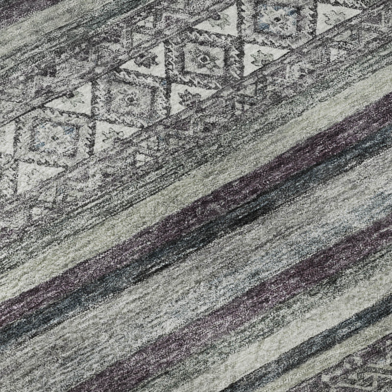 Premium Machine Washable Lampkins AMF1644 Stripes Rug, Rectangle 2'6" x 3'10"