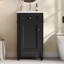 Ensemble de meuble-lavabo simple 18 po avec lavabo en céramique, ensemble de meuble-lavabo autoportant avec porte à fermeture douce, tablette réglable, style français, pieds pleins, noir-142709305