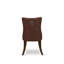Chaises de salle à manger Denison Parson - Ensemble de 2 chaises capitonnées en tissu bourgogne capitonné à boutons cloutés-1062329794