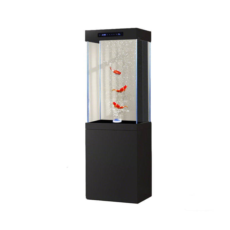 Aquarium vertical sur pied 19,69 po, Transparent/noir, 34,34 gallons (H 61,02 po x l 19,69 po x P 15,75 p