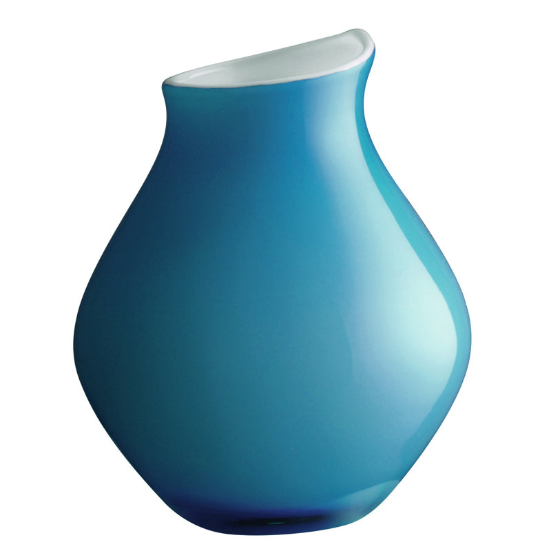 Macrae Glass Table Vase, Turquoise, 8.25" H x 6.25" W x 6.25" D