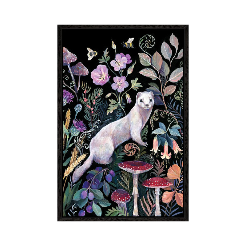 White Ermine by Clara McAllister - Gallery-Wrapped Canvas Giclée on Canvas, 66.04 cm H x 45.72 cm W, Black Floater Frame