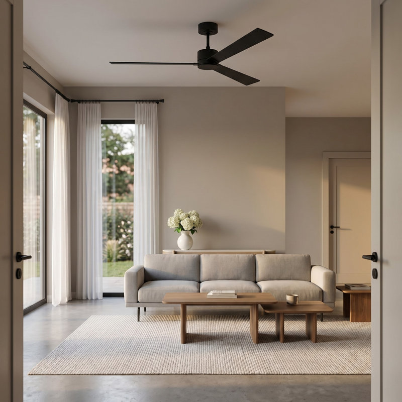 Rozzen Smart 60 Ceiling Fan, Brushed Steel, Silver/American Walnut