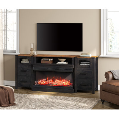 Gracie Oaks Fireplace Drawer TV Stand Set For Ups To 85 Inch TV by Gracie Oaks