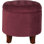 Round Button-Tufted Storage Ottoman