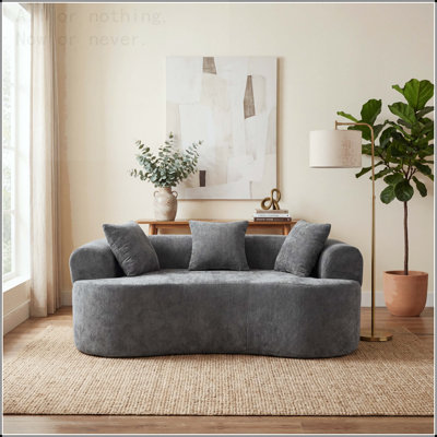 Crescent-Shaped Sofa with No Assembly Required