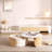31.5" Nesting Coffee Table with sintered stone, light wood