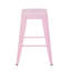 Ensemble de 4 tabourets de bar de 24 po à hauteur de comptoir, tabourets de bar en métal sans dossier, non empilables, amovibles et faciles à assembler, pour un îlot de cuisine / bar / café / salle à manger (rose)-129691464-129691465-129691466