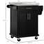 Chariot de cuisine roulant, îlot de cuisine sur roulettes, avec comptoir en acier inoxydable, tiroir, porte-serviettes et support à épices, chariot de rangement utilitaire