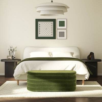 Banc de rangement ovale rembourré 49 po