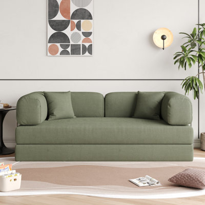 Sicilia 78.7'' Compress Upholstered Corduroy Sofa,Convertible Sofa Bed