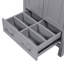 Meuble-lavabo gris 24 po avec lavabo encastré en céramique, étagère de porte double couche et armoire de rangement intégrée de 24 po à 2 portes et 1 tiroir, conception à fermeture en douceur, poignées argentées, protection-715817031