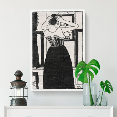 In Front of the Mirror by Samuel De Mesquita - Wrapped Canvas Drawing - Wrapped Canvas
