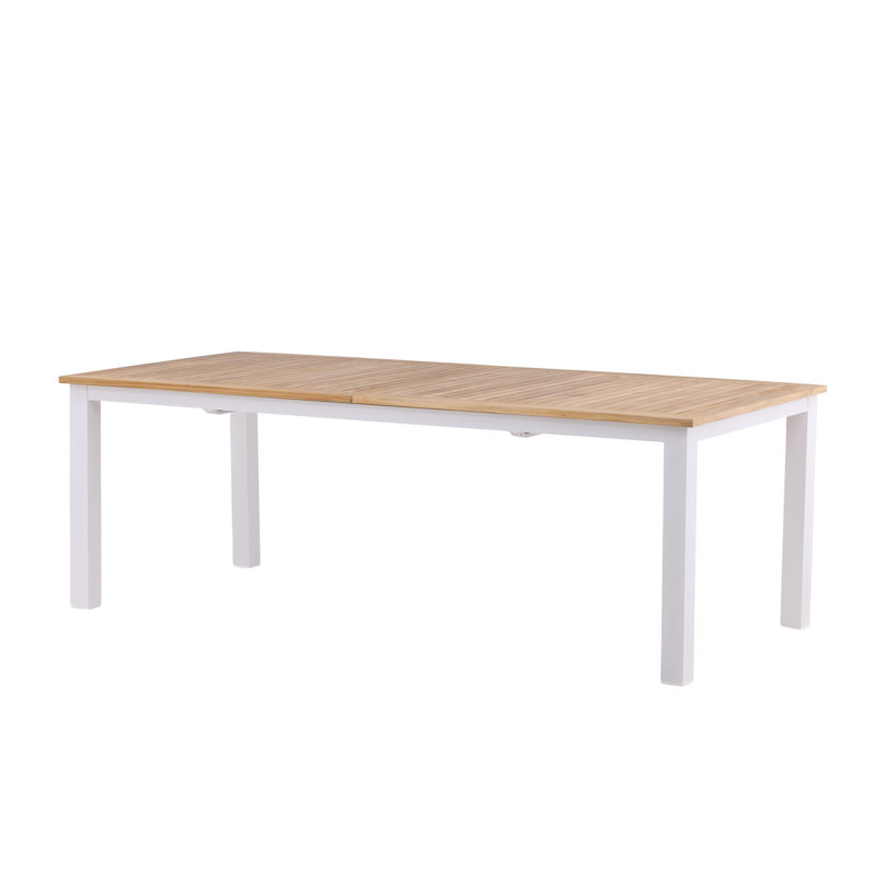 Navya Rectangular Solid Wood Extendable Outdoor Dining Table, 76cm H X 100cm D X 324cm W