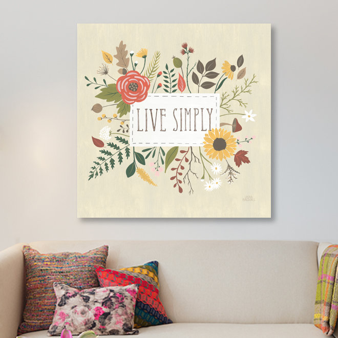 « automne jardin i », art textuel sur toile, H 12 po x l 12 po x P 0,75 po, Toile tendue, Pas de tapis