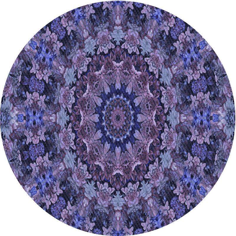 Performance Wool Floral Indoor Rug, Round 5'