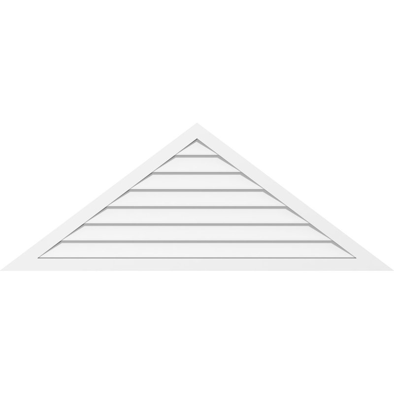 Triangle Surface Mount Non-Functional Brickmould Frame PVC Gable Vent 12/12 Pitch, 17" H x 34" W
