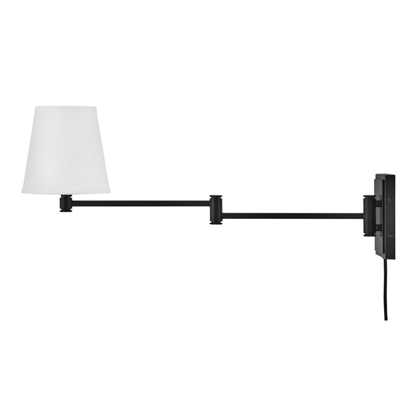 Janis Steel Plug-in Swing Arm Sconce, Black