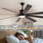 72" Walnut LED Ceiling Fan Light With 8 Wooden Blades, Remote Control, Adjustable Color Temperature For Living Room, Bedroom, Or Dining Room (Silent/6-Speed/Reversible/DC Motor)