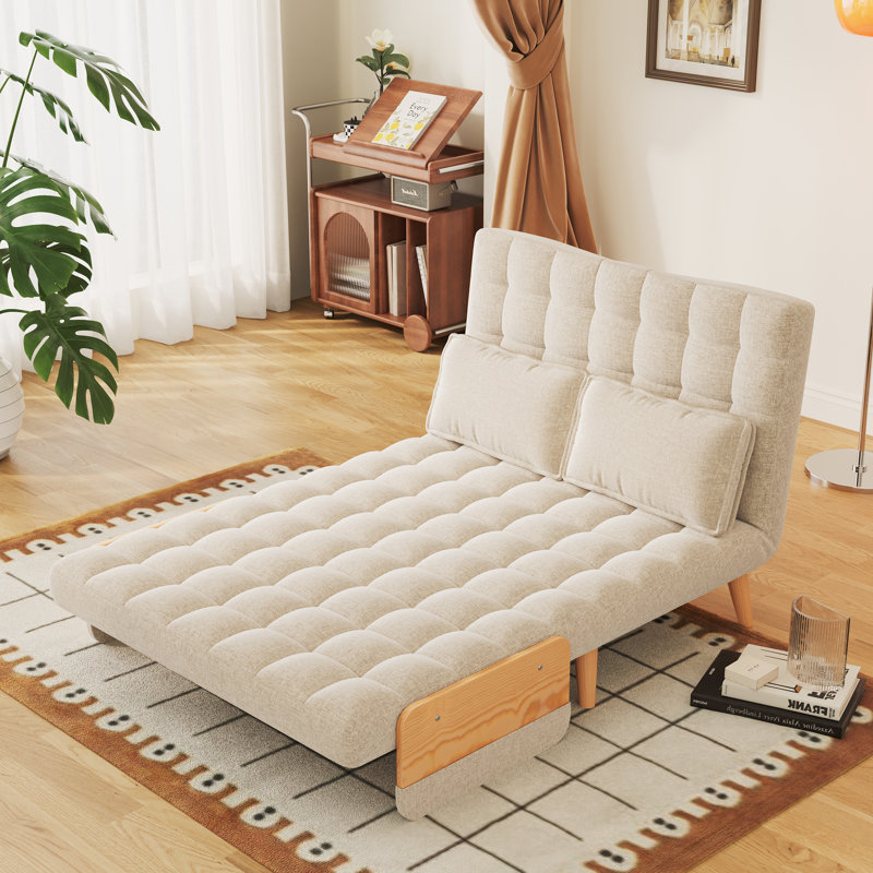 Canapé-lit inclinable avec dossier réglable Kikumi, H 32,28 po x l 44,88 po x P 31,5 po, Natural Wood