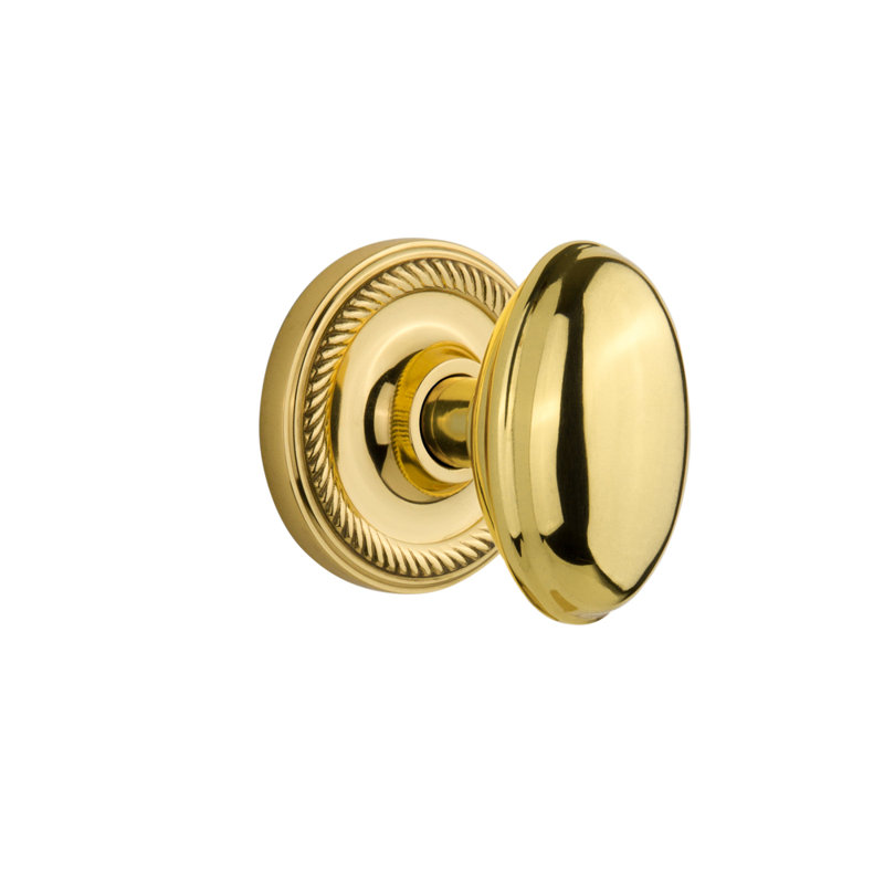 Rope Rosette with Homestead Door Knob, Polished Brass, 2-3/4”