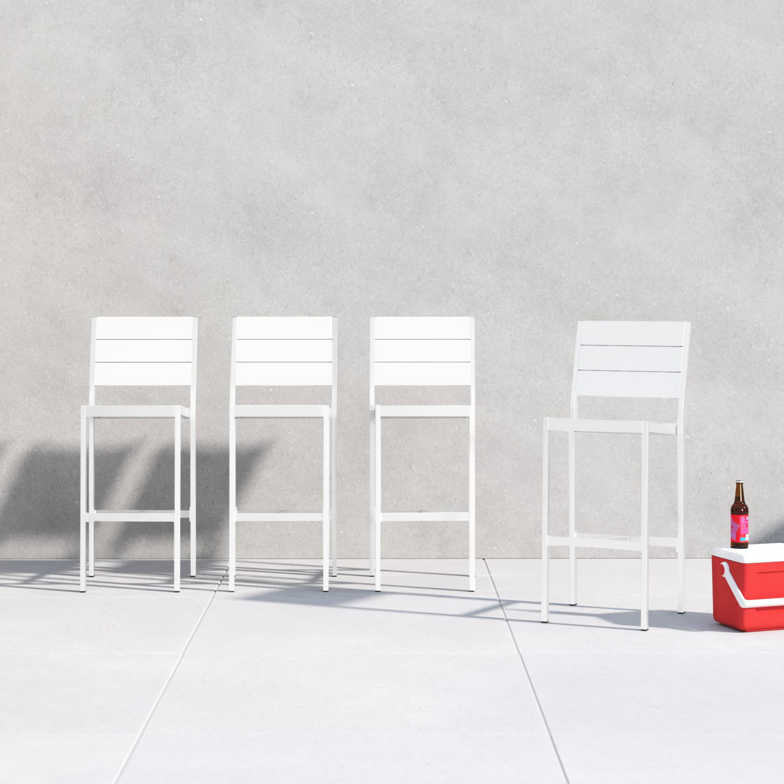Betty Patio Bar Stool, White