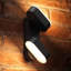 Fulcher Black 2 - Bulb 23cm H Integrated LED Frosted Glass Outdoor Armed Sconce