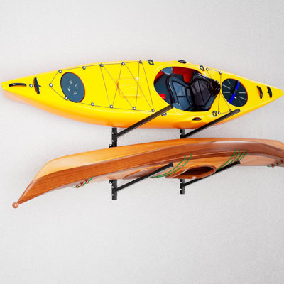 2 pcs Kayak Storage Rack,Wall Mount Kayak Holder with 176LBS Load Capacity,Adjustable Heavy Duty Carbon Steel Kayak Metal Shelf Hanger for Garage,Indoor & Outdoor,Fits Canoes,Paddle Boards,Surfboards