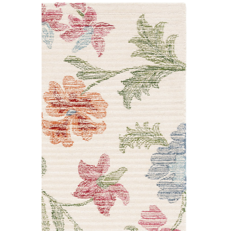 Shona Hand Tufted Wool Floral Rug, Square 6'